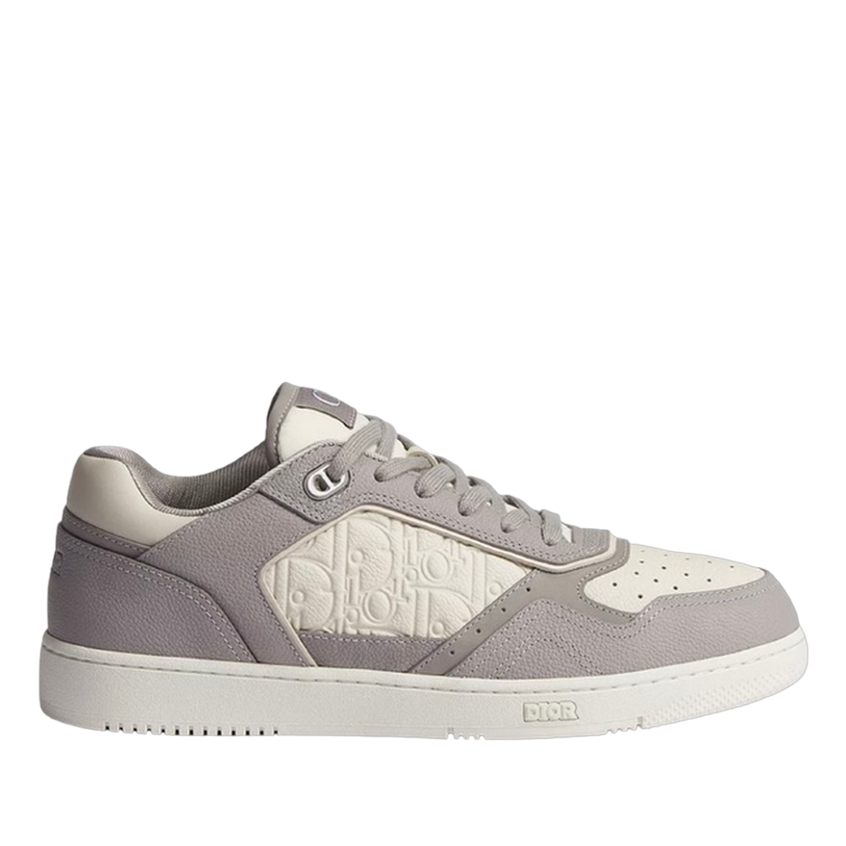 B27 Low-Top Trianon Gray and Cream Grained Calfskin