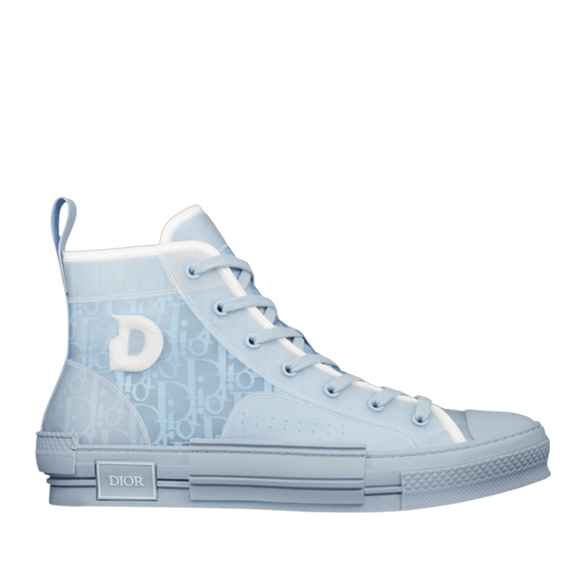 B23 High Top Logo Oblique Light Blue Monogram