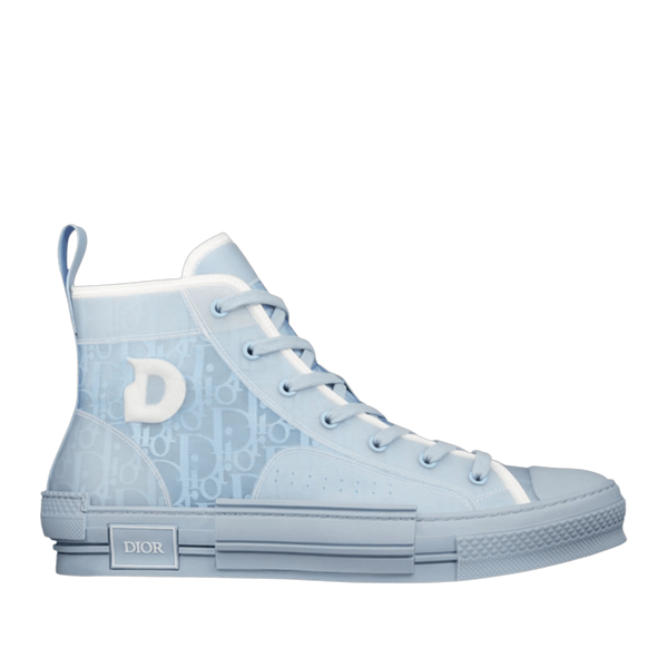 B23 High Top Logo Oblique Light Blue Monogram