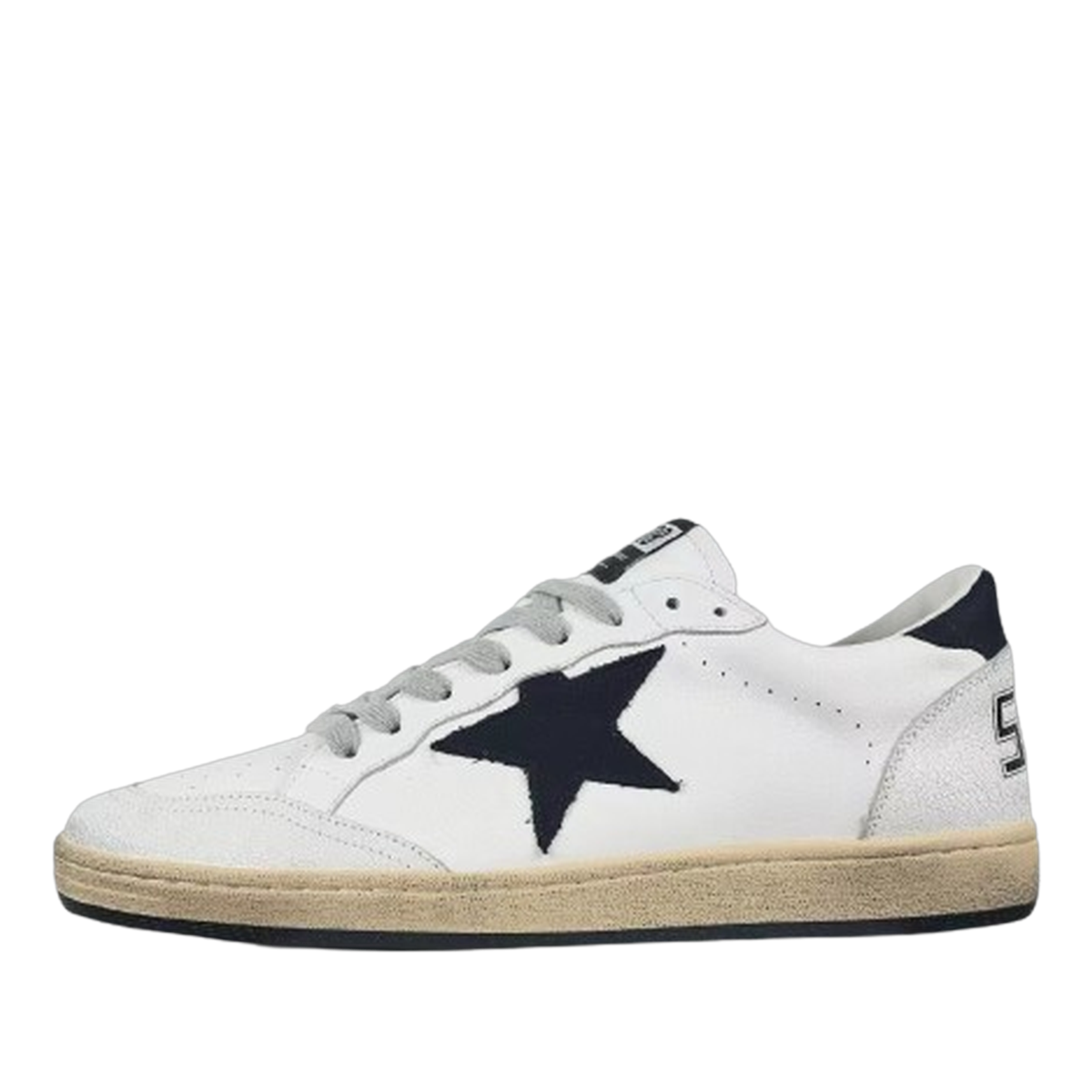 Golden Goose Ball-Star Black Star Black Heel Tab White