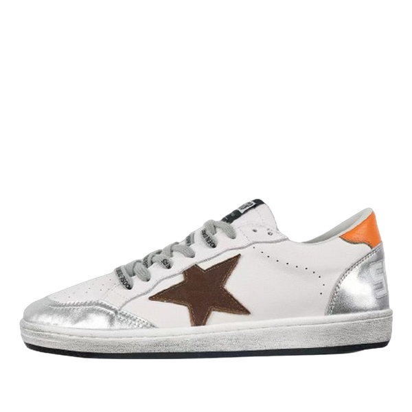 Golden Goose Ball-Star Brown Star Orange Heel Tab