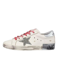 Golden Goose Ball-Star Glitter Star Silver Heel Tab
