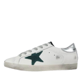 Golden Goose Ball-Star Green Star Silver Heel Tab