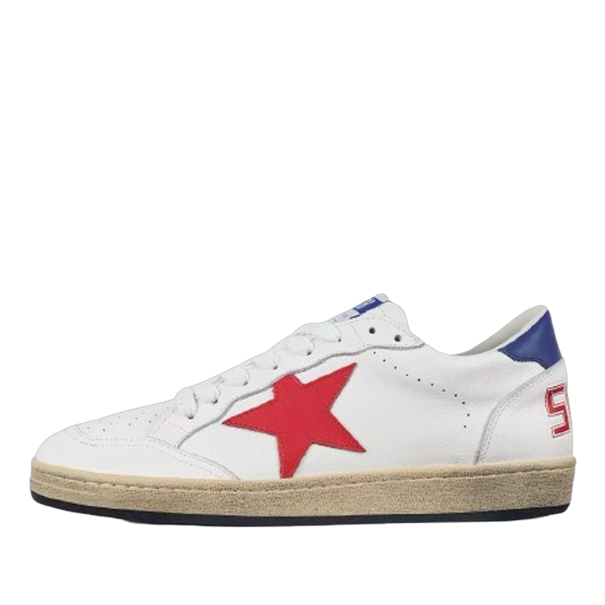 Golden Goose Ball-Star Red Star Blue Heel Tab