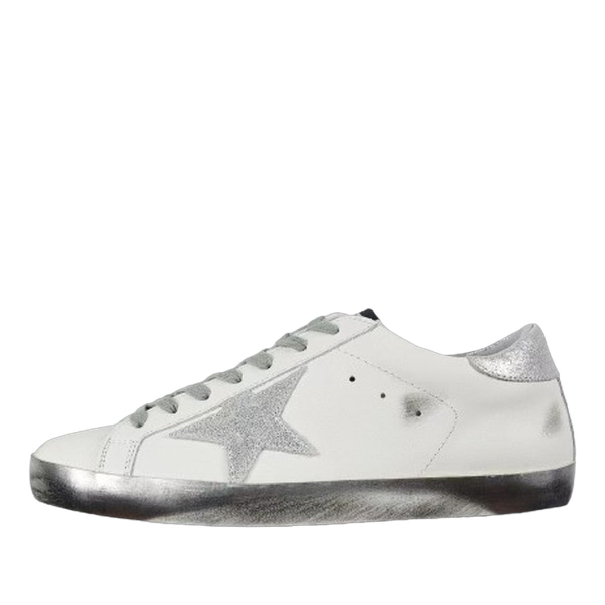 Golden Goose Ball-Star Silver Star Silver Heel Tab Silver Base