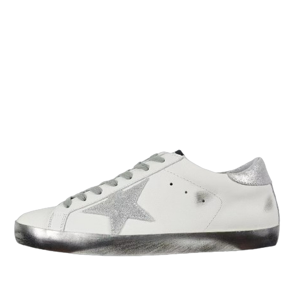 Golden Goose Ball-Star Silver Star Silver Heel Tab Silver Base