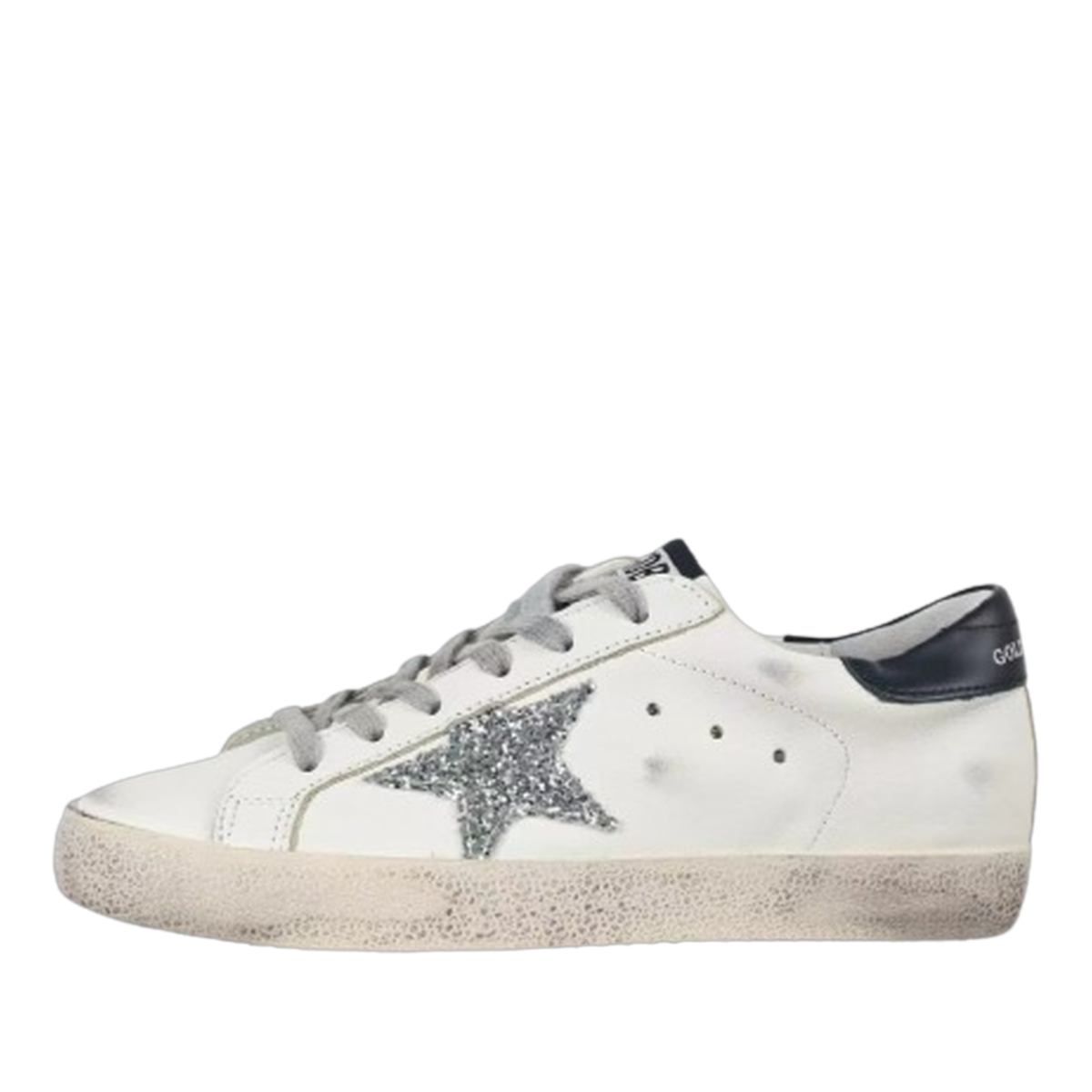 Golden Goose Super-Star Glitter Star Black Heel Tab