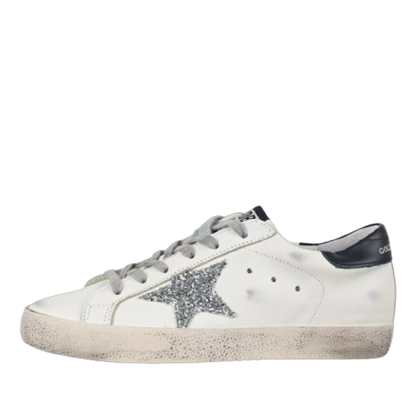 Golden Goose Super-Star Glitter Star Black Heel Tab
