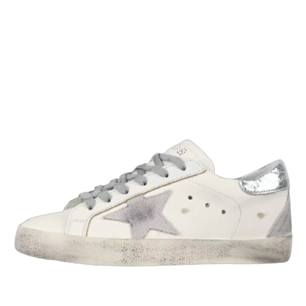 Golden Goose Super-Star Suede Star Silver Heel Tab