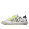 Golden Goose Super-Star Graffiti Suede Silver Star Black Heel Tab