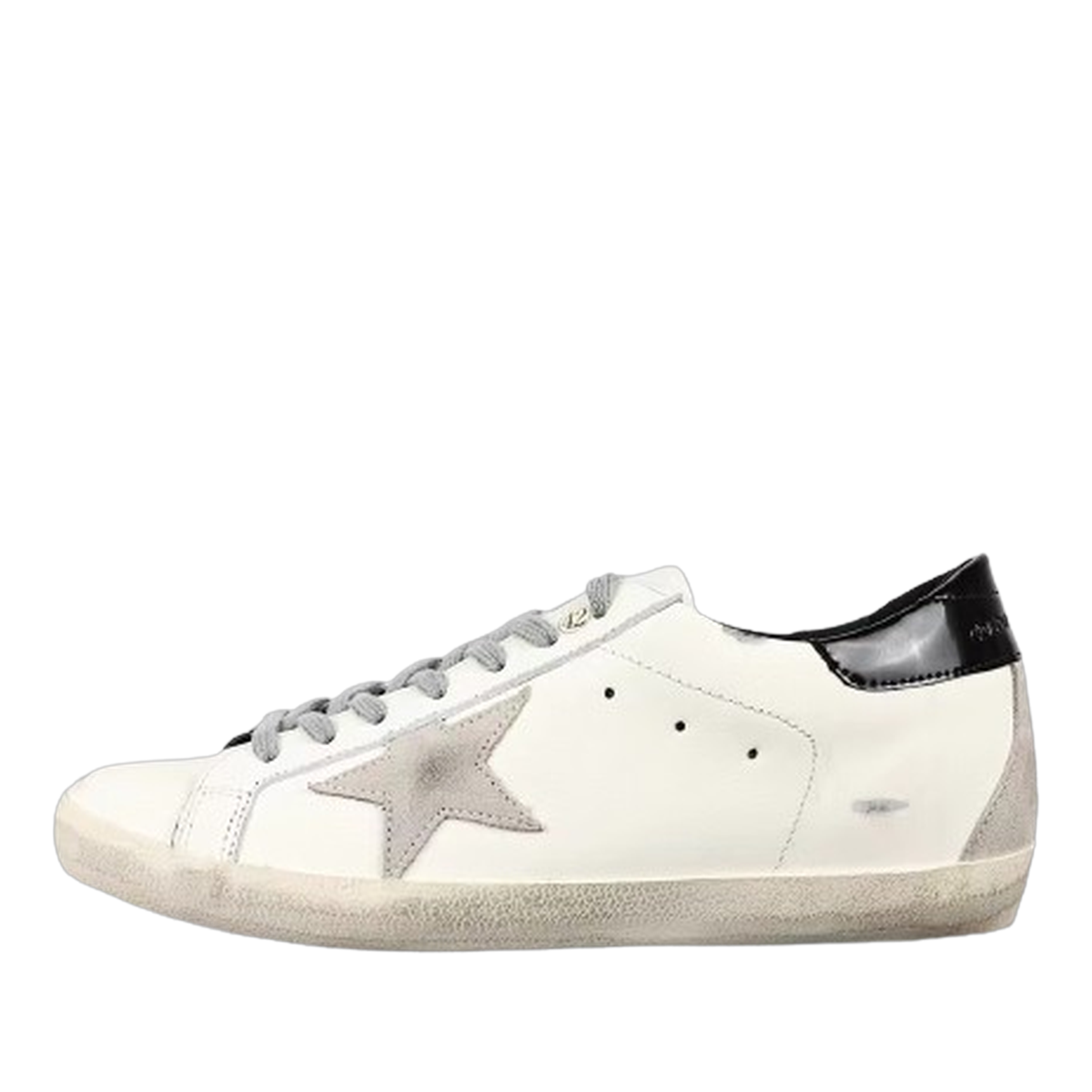 Golden Goose Super-Star Suede Star Black Glossy Heel Tab