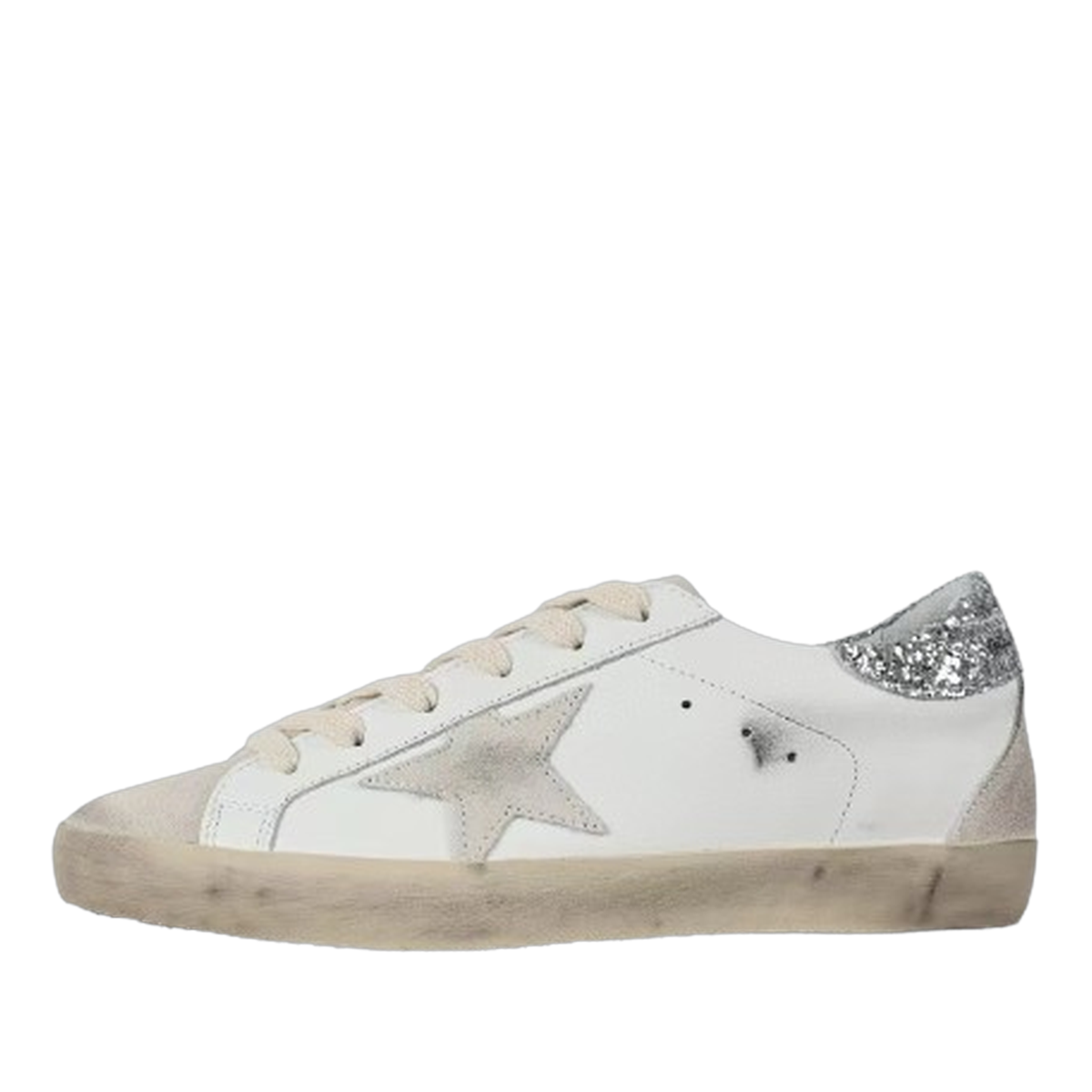 Golden Goose Super-Star Suede Star Glitter Heel Tab