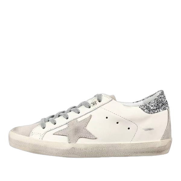 Golden Goose Super-Star Suede Star Glitter Heel Tab