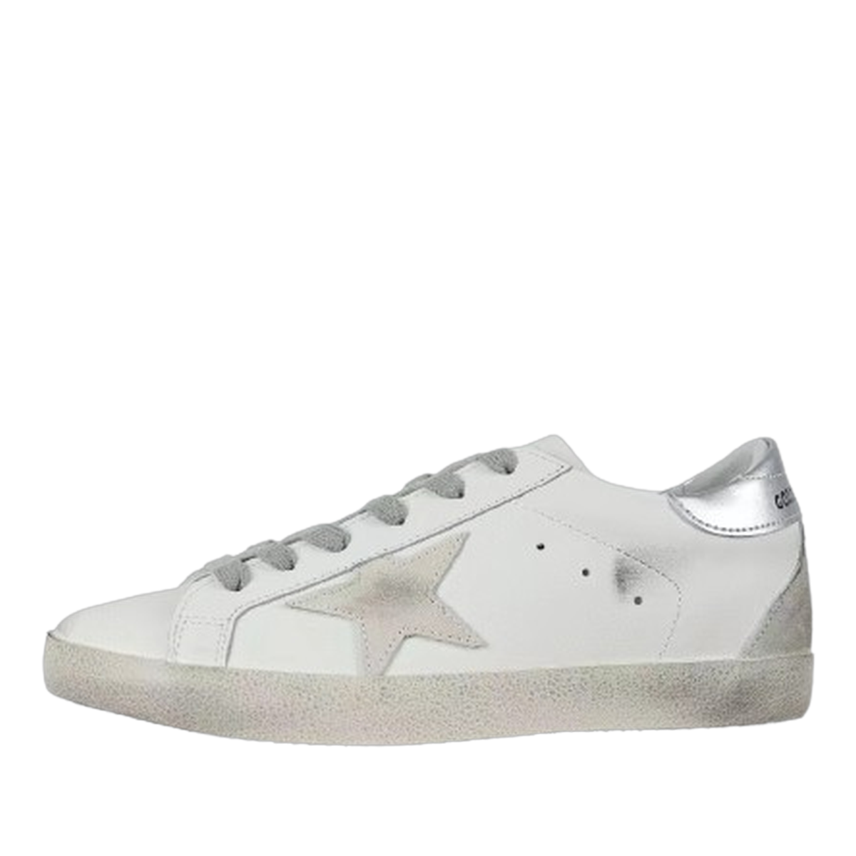 Golden Goose Super-Star Suede Star Silver Heel Tab
