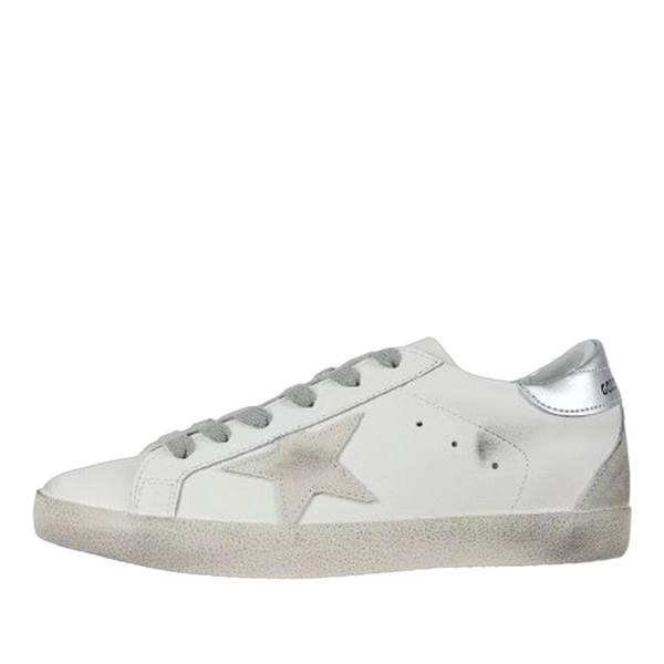 Golden Goose Super-Star Suede Star Silver Heel Tab