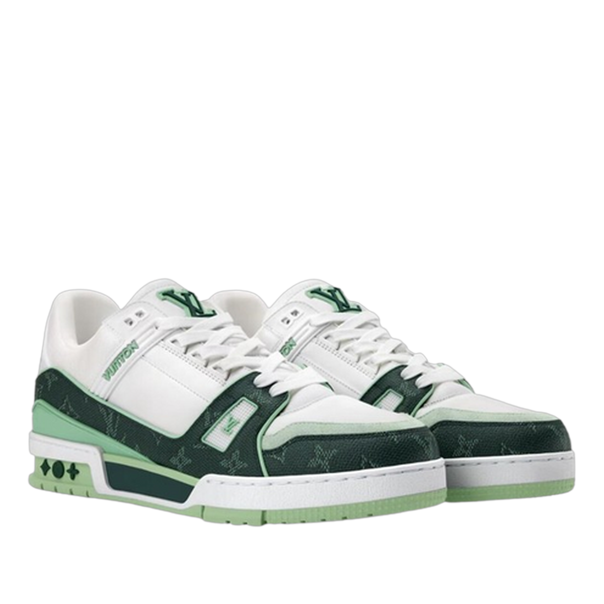 LV Trainers Green Monogram