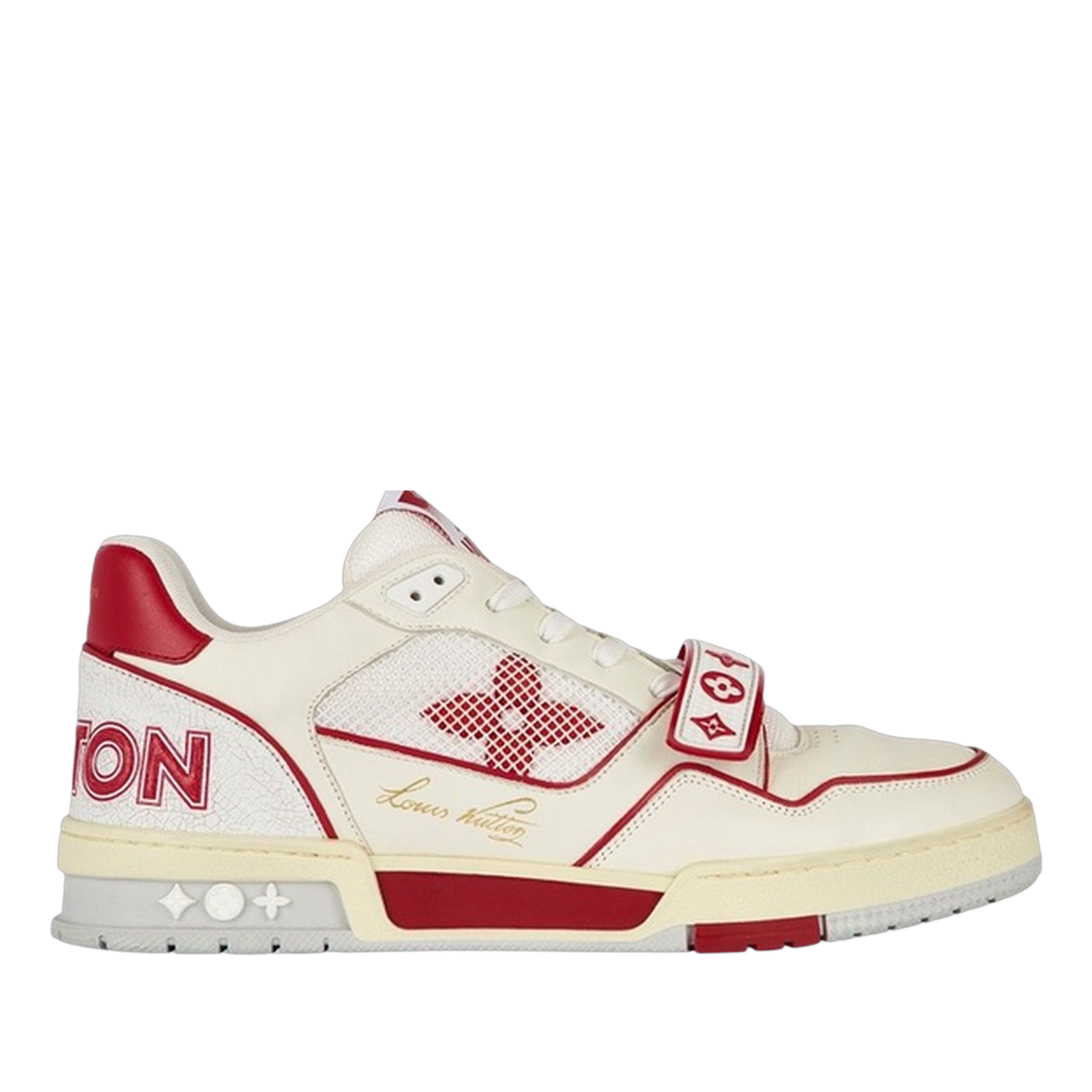 LV Trainers Velcro Strap Mesh Red