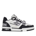 LV Trainers Velcro Strap Monogram Denim Black