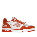 LV Trainers Velcro Strap Monogram Denim Orange