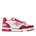LV Trainers Velcro Strap Monogram Denim Red