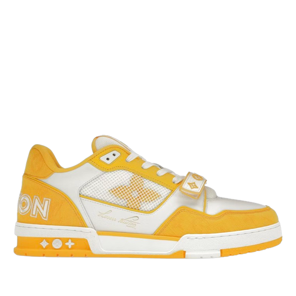 LV Trainers Velcro Strap Monogram Denim Yellow